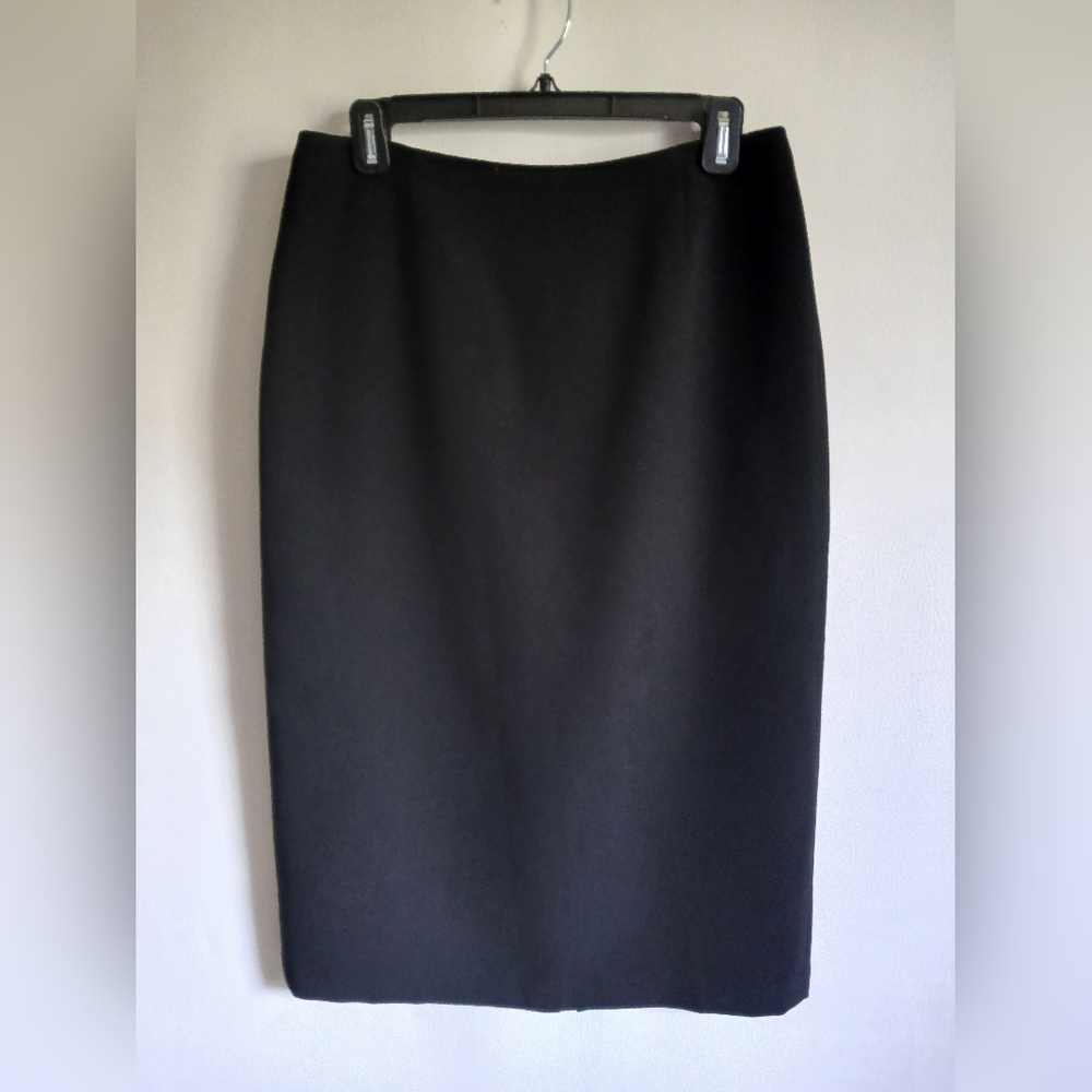 Jones Wear Classic Black Straight Skirt Back Slit & Zipper Lined Sz8zP
